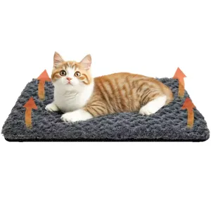 Thickened self-heating pet mat for cats and dogs, warm rose velvet winter sleeping bed.