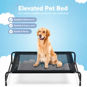 Elevated Portable Dog Cot Breathable Mesh Raised Dog Bed Portable Cooling Durable Pet Mat For Small Medium And Large Dogs