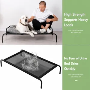 Raised dog bed washable breathable elevated pet cot for small medium large dogs main view