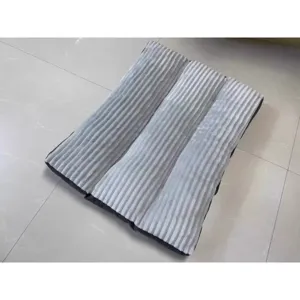 Durable striped pet bed for large dogs, thick and comfortable dog mat for all seasons.