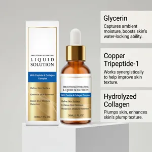 Siero viso idratante levigante con complesso di peptidi e collagene per la cura quotidiana.