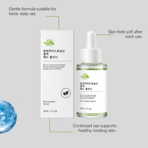 Vue détaillée du sérum nettoyant pour pores Hanchobit 30ml aux acides de fruits.