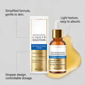 Siero viso idratante con complesso di peptidi, design con pipetta leggero per la pelle.