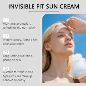 Crème solaire invisible à haute protection, texture rafraîchissante et hydratation longue durée.