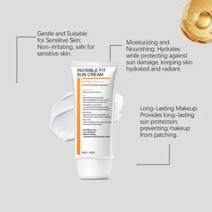 Crème solaire hydratante à la niacinamide SPF50+ PA++++ offre une protection UV et soin doux.