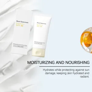 Λεπτομερής όψη του αντηλιακού Bean SPF 50, ελαφφιά ενυδατική φόρμουλα για προστασία.