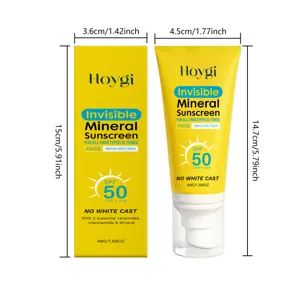 Hoygi Mineral Sonnencreme Detailansicht, beruhigende Gesichts UV Schutzcreme 48g Tube.