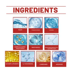Gedetailleerde ingrediënteninfografiek met water, glycerine, panthenol en huidverzorging.