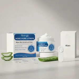 HOYGI nose pore strips deep cleansing face mask set with 60pcs paper and spatula.