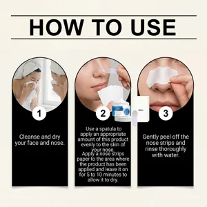HOYGI nose pore strips set with cleaning mask cream, spatula and papers for easy blackhead removal.