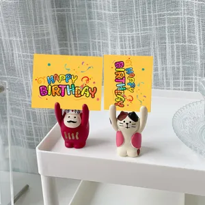 Yellow Happy Birthday Greeting Card Small Message Gift Decoration Card For Birthday Party Colorful Letter Print Paper Card