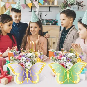 Cajas decorativas de mariposas 3D para meriendas en cumpleaños y celebraciones