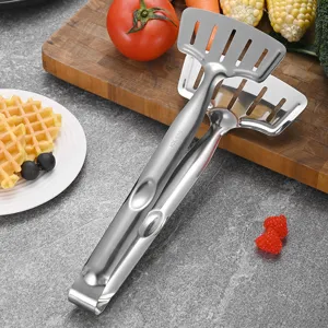 Pinzas de Espátula para Pescado Ranurada de Acero Inoxidable 304 Volteador de Alimentos de Cocina Multifuncional para Bistec Barbacoa Pescado Frito