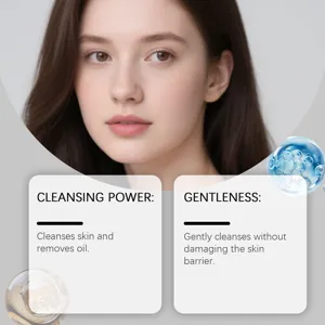 Image de détail de savon nettoyant pour le visage avec pouvoir nettoyant doux et soins.