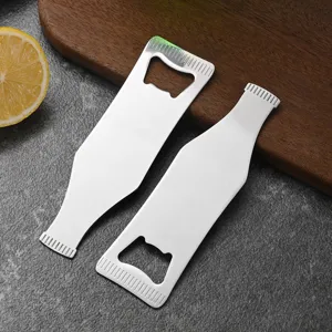 Creative Bottle Shaped Stainless Steel Beer Bottle Opener Thickened Portable Soda Cap Remover For Bar Home Kitchen Party Accessory