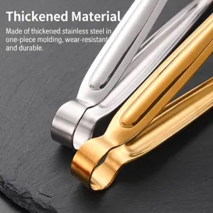 Professionelle Lebensmittelzange aus 304 Edelstahl in Silber und Gold