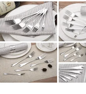 Premium mirror-polished stainless steel forks set in various sizes for fine dining.