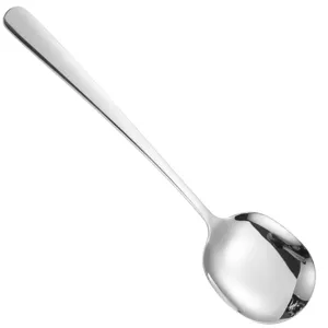Cucchiaio da portata professionale in acciaio inox 304 con manico lungo e testa quadra