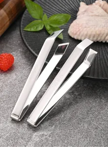 Close-up of SUS 304 stainless steel kitchen tweezers for removing fish bones and feathers