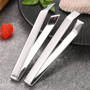 Premium stainless steel fish bone tweezers and animal hair remover kitchen tongs