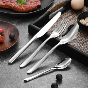 304 Stainless Steel Cutlery Set Luxury Mirror Polished Dinner Knife Fork Spoon Dessert Spoon For Hotel Restaurant Home Dining