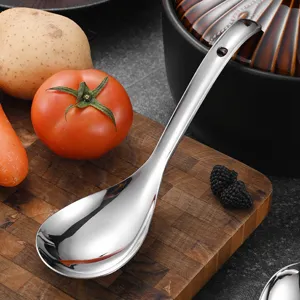 Cucchiaio per riso in acciaio inossidabile 304 di alta qualità con manico ergonomico da cucina