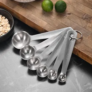 Set di 6 cucchiai dosatori in acciaio inox 304 per pasticceria e cucina