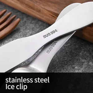 Professional 304 stainless steel dessert spoons with engraved SUS 304 markings on handle.