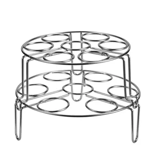 High-quality double-layer 304 stainless steel egg steamer rack with 7 holes per tier