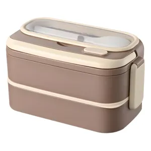 Portapranzo termico a doppio strato in acciaio inox 304 con cucchiaio portatile.
