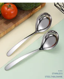 Cucchiai da minestra in acciaio inox 304 con finitura a specchio e manico lungo