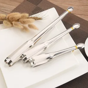 Stainless Steel Food Tongs Long Handle Serrated Seafood Sashimi Serving Tongs For Buffet Restaurant Kitchen Serving Tools Silver