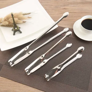 Professional stainless steel food tongs in various lengths for buffet and kitchen use