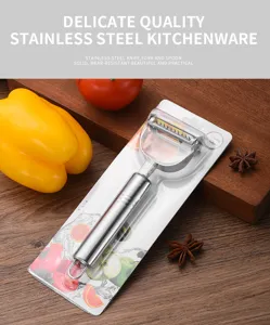 Professional stainless steel vegetable and fruit peeler in retail blister card packaging