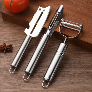Stainless Steel Vegetable Peeler Multifunctional Fruit Slicer Manual Potato Carrot Shredder Kitchen Tool With Hanging Hole