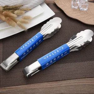 Thickened Stainless Steel Food Tongs Mirror Polished Scalloped Head Serving Tongs For Buffet BBQ Steak Kitchen Utility Cooking Tongs