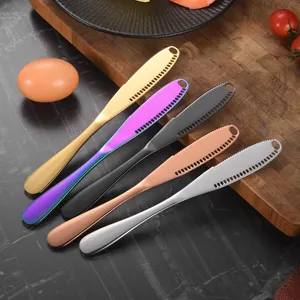 Edelstahl Buttermesser Streicher Mit Löchern Gezackter Rand Käsehobel Marmeladenstreicher Für Küche Frühstück Brot 430 Material