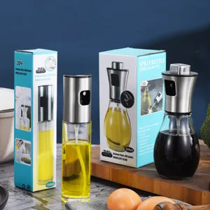 304 stainless steel and glass oil sprayer bottles for kitchen and BBQ cooking.
