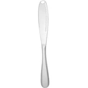 Multifunktionales Buttermesser aus 430 Edelstahl mit Reibelöchern und Wellenschliff