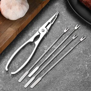Premium stainless steel crab cracker and pick set for professional seafood dining