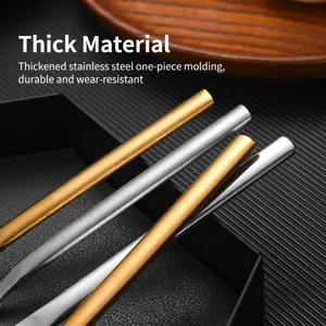 Premium thickened stainless steel cutlery set featuring elegant gold and silver fruit forks