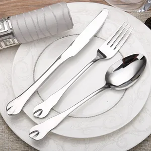 Premium stainless steel cutlery set with water drop handle design for Western fine dining.