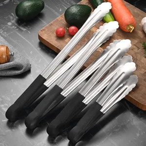 Premium Edelstahl Küchenzangen Set mit rutschfesten Griffen zum Grillen und Kochen