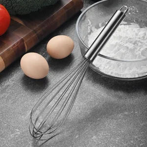 Batidor de mano profesional de acero inoxidable para huevos y crema, utensilio de repostería