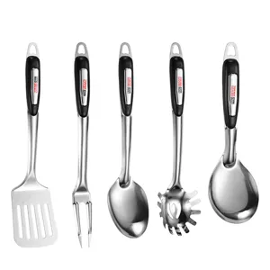 5-teiliges Küchenhelfer-Set aus Edelstahl mit ergonomischen Griffen