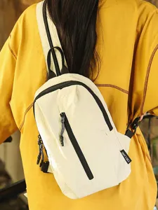 Lightweight nylon crossbody chest bag for outdoor cycling and daily commuting needs.