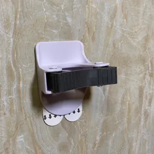Porta Mocio Senza Foratura Staffa per Scopa a Muro Forte Gancio Adesivo Scaffale Portaoggetti in ABS per Cucina Bagno