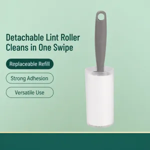 Fusselrolle mit Abdeckung und grauem Griff, Haarentferner für die tägliche Haushaltsreinigung Detail.