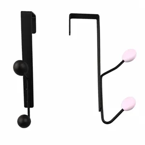 Appendiabiti da porta senza foratura gancio appendi abiti metallo nero portaoggetti.