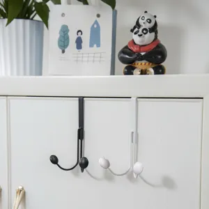 Ganci da porta doppio gancio senza foratura mensola porta posteriore appendiabiti metallo.